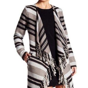 BB Dakota Sparrow Fringed Blanket Coat Oatmeal